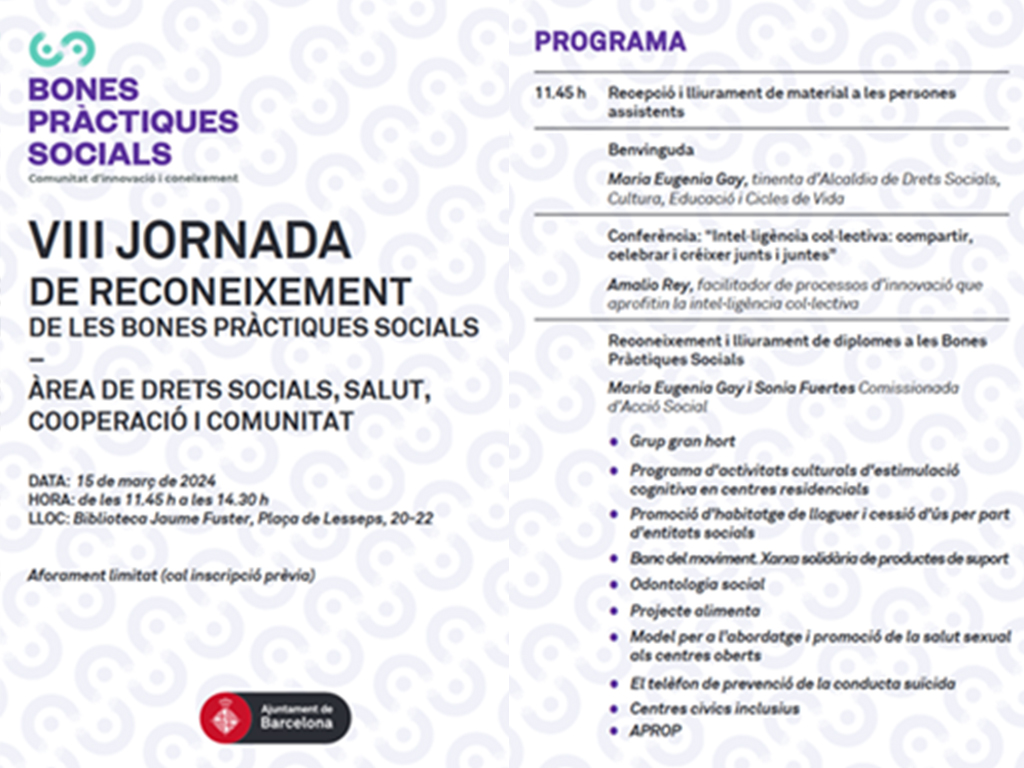 VIII Jornada de Reconeixement a les Bones Pràctiques Socials