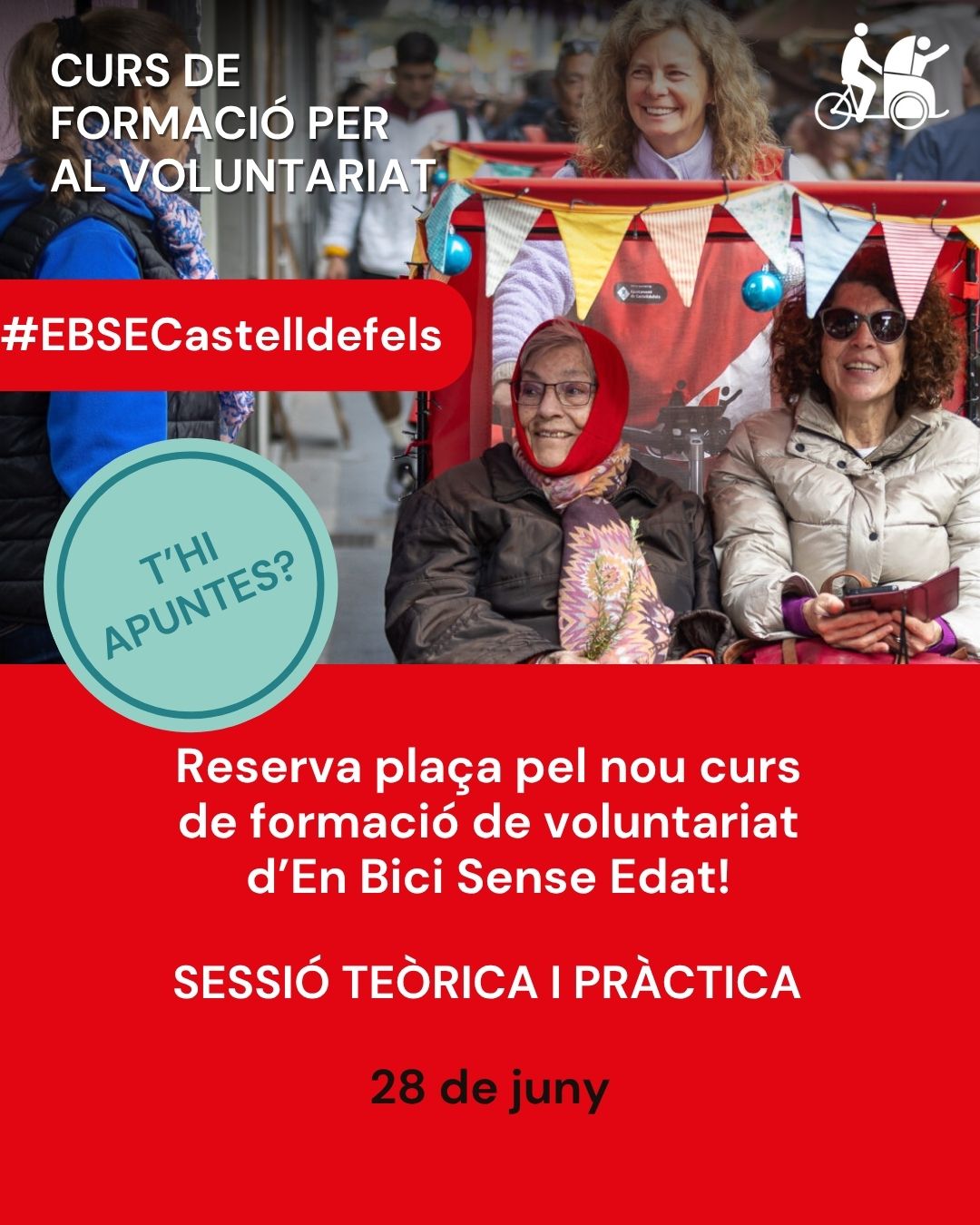 Vols formar part del voluntariat d’En Bici Sense Edat a Castelldefels?