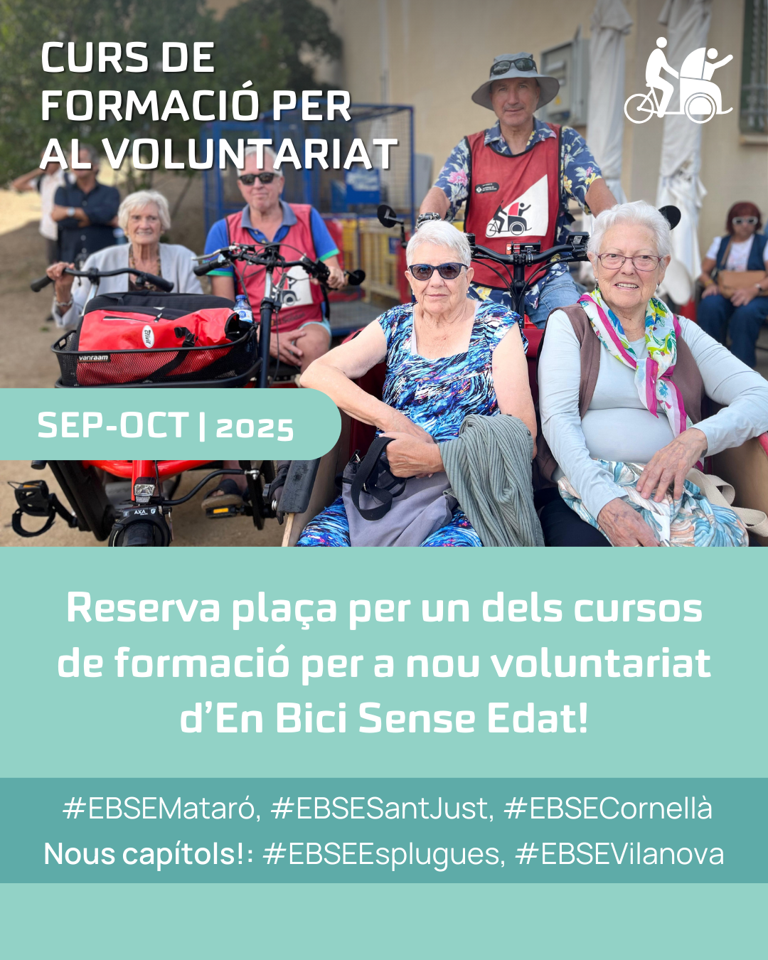 Necessitem el teu impuls: uneix-te al voluntariat d’En Bici Sense Edat!
