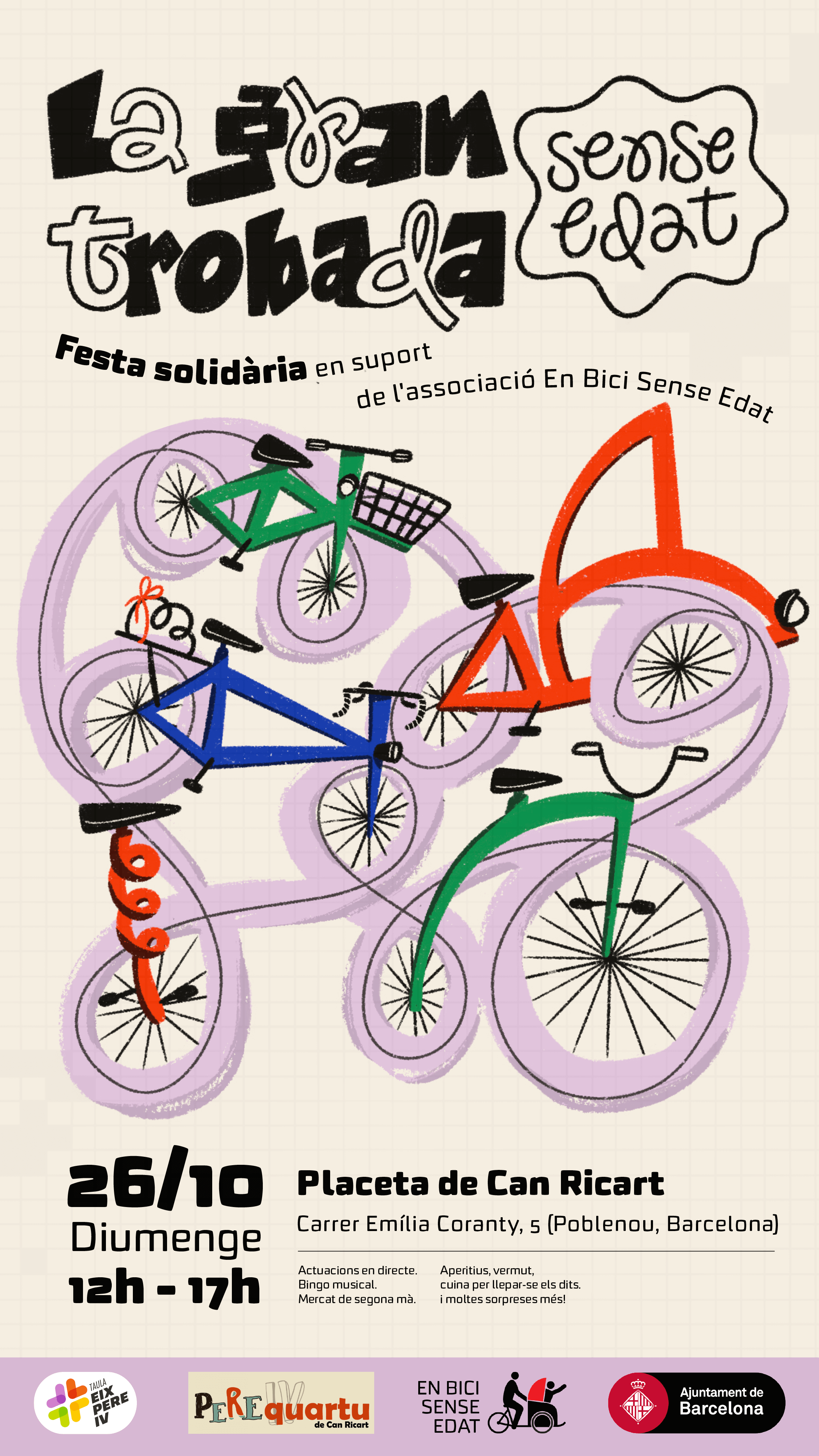 Arriba la 3a edició de la Gran Trobada Sense Edat: dia, hora i activitats de la festa solidària en suport d’ En Bici Sense Edat