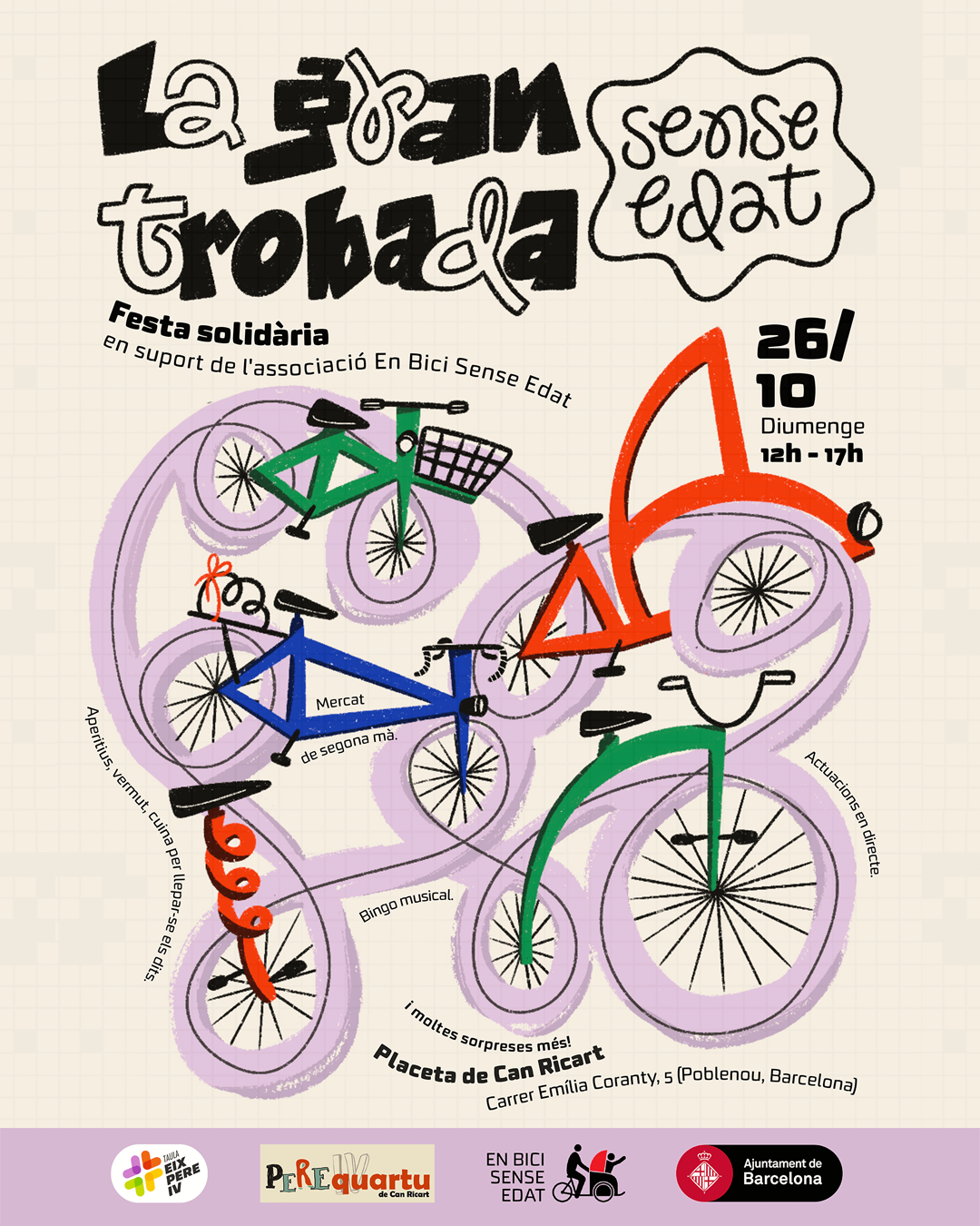 Arriba la 3a edició de la Gran Trobada Sense Edat: dia, hora i activitats de la festa solidària en suport d’ En Bici Sense Edat