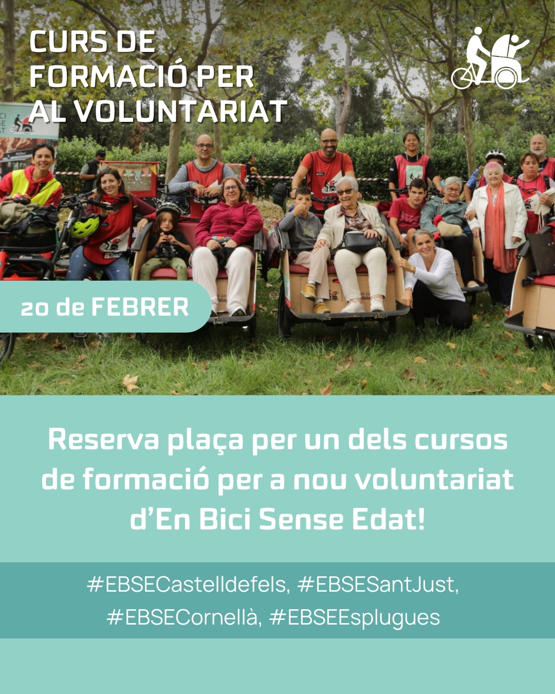 #EBSESantJust, #EBSEEsplugues, #EBSECornellà i #EBSECastelldefels busquen voluntariat: nou curs de formació el 20 de febrer!
